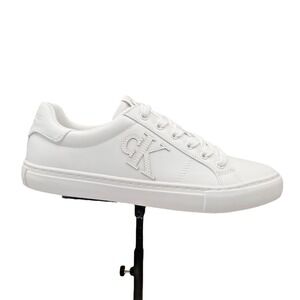Calvin Klein Womens Calysse Casual Fashion Sneakers Size 8 White Low Top Lace up